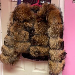 Gorgeous real raccoon fur jacket